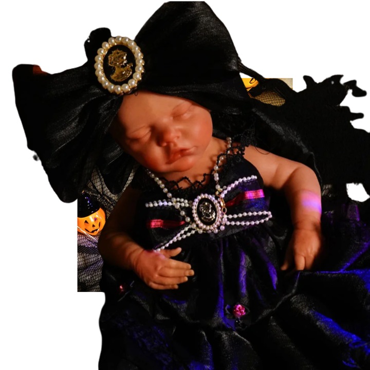 Кукла Reborn, реалистичен дизайн от силикон, жълта, 46x13см