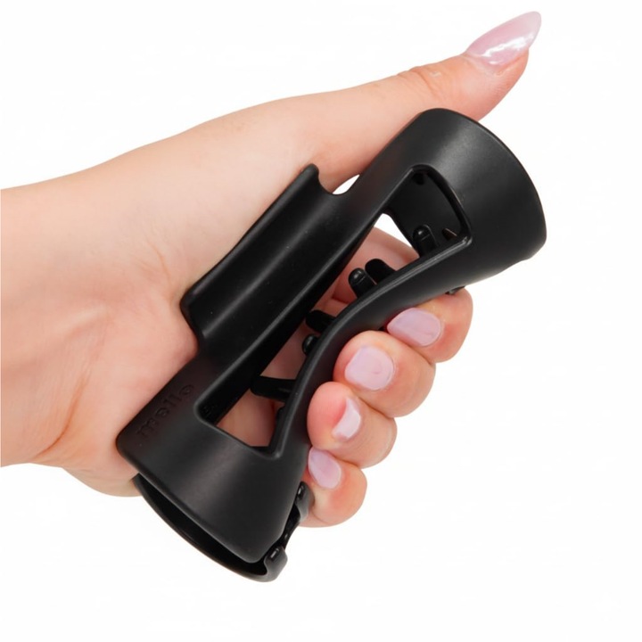 Hajcsat, Lunniquee, 10,5 cm, fekete, rugalmas anyag