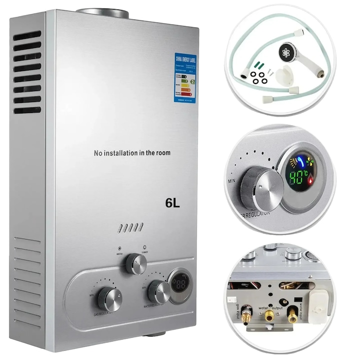 Boiler, Otel Inoxidabil, Debit Mare de Apa Calda, 6L 12KW