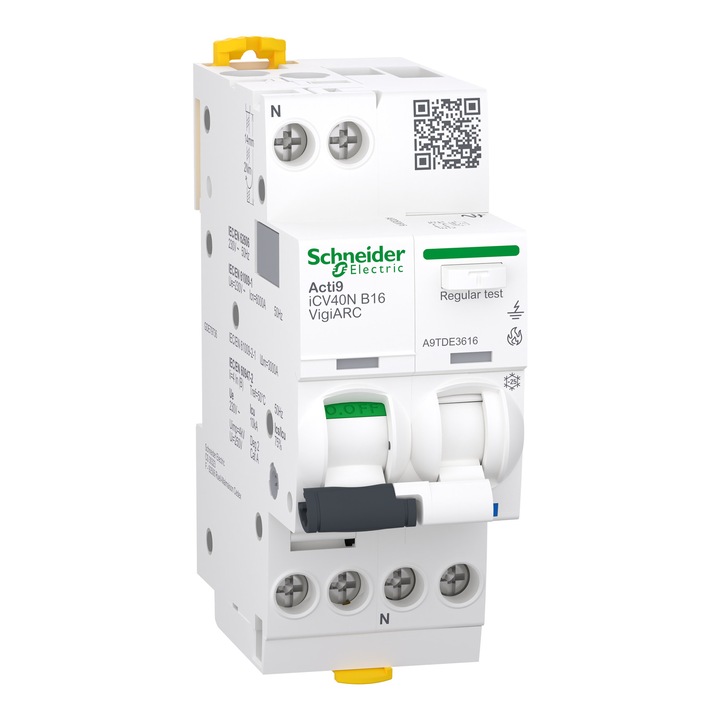 Siguranță electrică Diferential, SCHNEIDER Electric, cu detectie arc electric, 1P+N, 16A, Alb