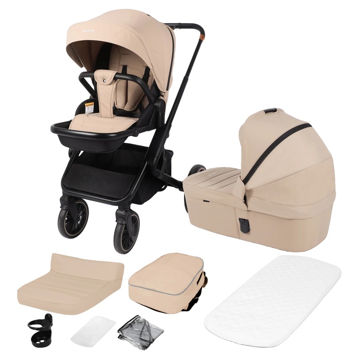 Carucior pentru copii, design usor, sistem avansat de suspensie, 67-Khaki, 78x63x35cm