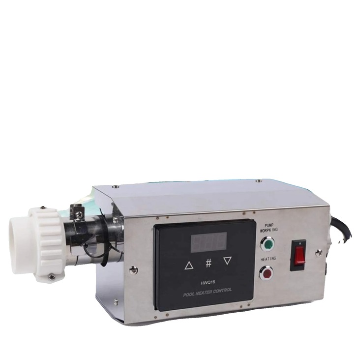 Електрически нагревател, 3KW, от неръждаема стомана, размери 39.8x13x15.2cm, за басейни 1-1.5m