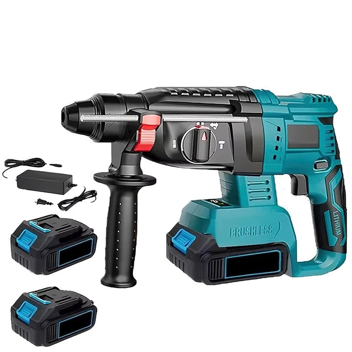 Rotopercutor, cu 2XBaterie, 27mm, 1200rpm, 4800bpm, 2.77kg