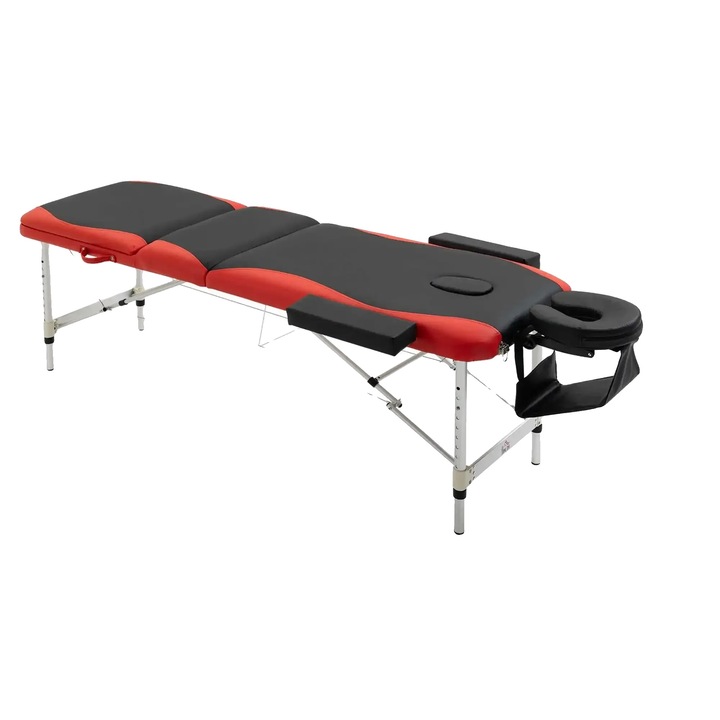 Masa de masaj, inaltime ajustabila, design portabil, neagra, 61x84cm