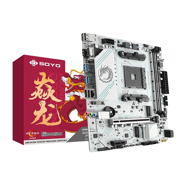 Дънна платка, B550, поддръжка на двуканална DDR4, 2 слота RAM, 4 SATA порта, AM4