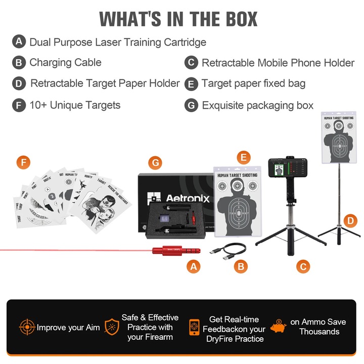 Suport electronic pentru tinte, inaltime ajustabila, suport pentru telefon mobil, set 9MM 38SPL, rosu