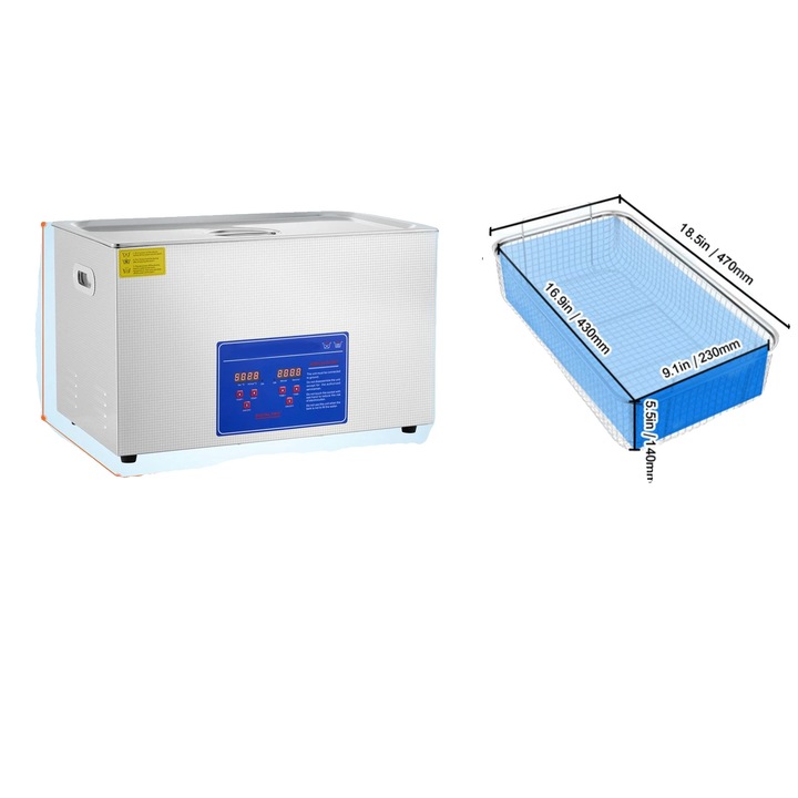 Curatator cu Ultrasunete, Capacitate 30L, Panou de Control Digital, 30L