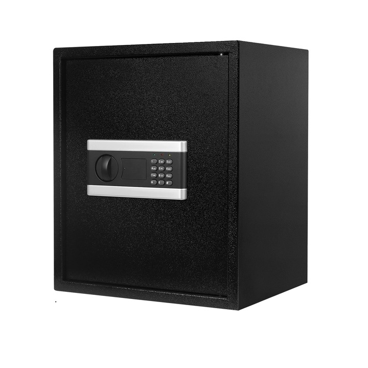 Seif digital, negru, cu organizare inteligenta, montabil pe perete sau podea, 15x12.2x17.4in