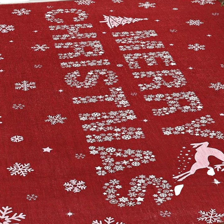 Modern szőnyeg, piros dizájn, 160x230cm, csúszásgátló, szett