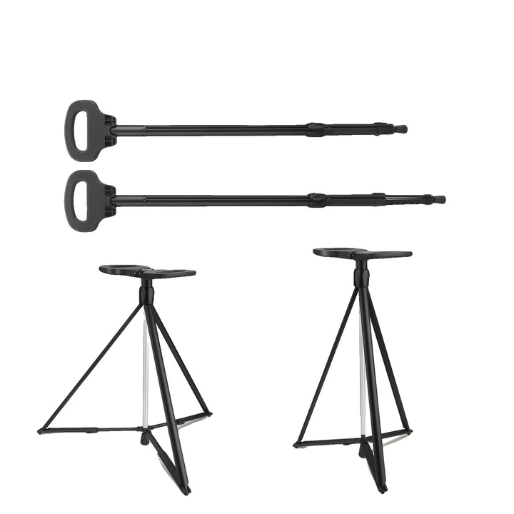 Scaun cu baston, inaltime reglabila, design usor, negru