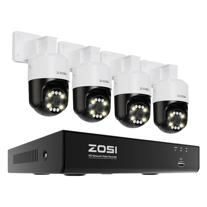 Kit de supraveghere video ENVIO complet IP POE cu 3 camere FULL COLOR 5MP PESS-KIT3CHMBFM60H500S-DLM
