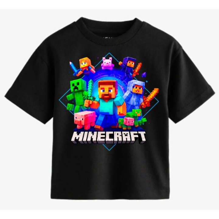 Unisex póló, 100% pamut, Minecraft 7-8 év