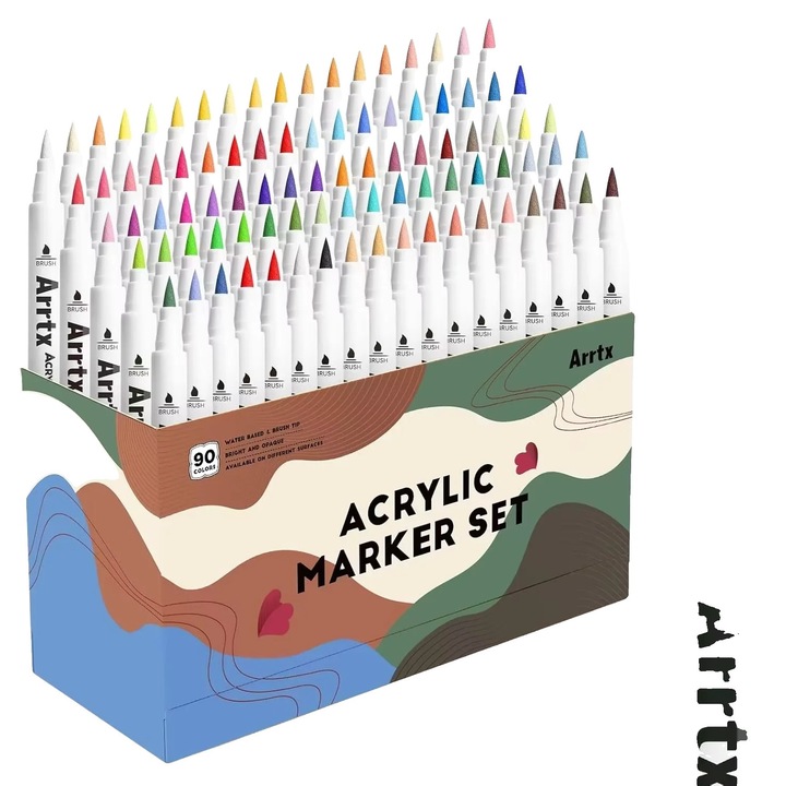 Művészi marker készlet, 90 szín, vízálló és gyorsan száradó tinta