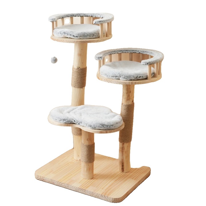 Ansamblu de joaca pentru pisici, patru etaje, material rezistent la zgarieturi, D