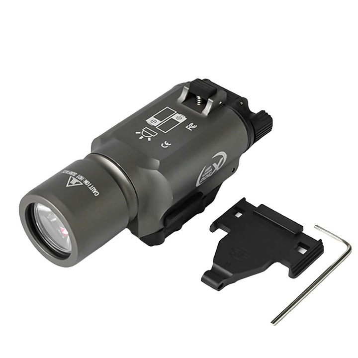 Фенер, DE X300, LED технология, тактическа съвместимост, компактни размери, 20мм