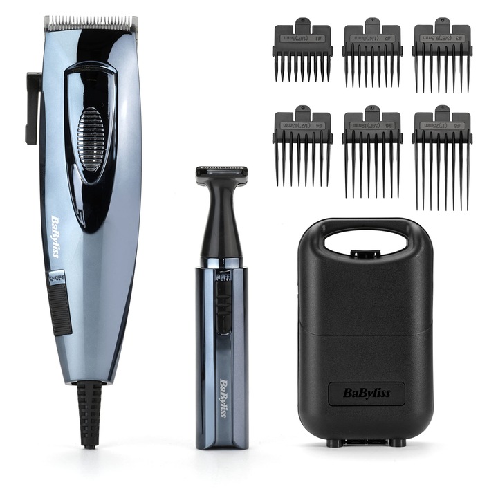 Aparat de tuns, BaByliss, Powerblade Pro, lame de titan, trimmer de precizie, Albastru