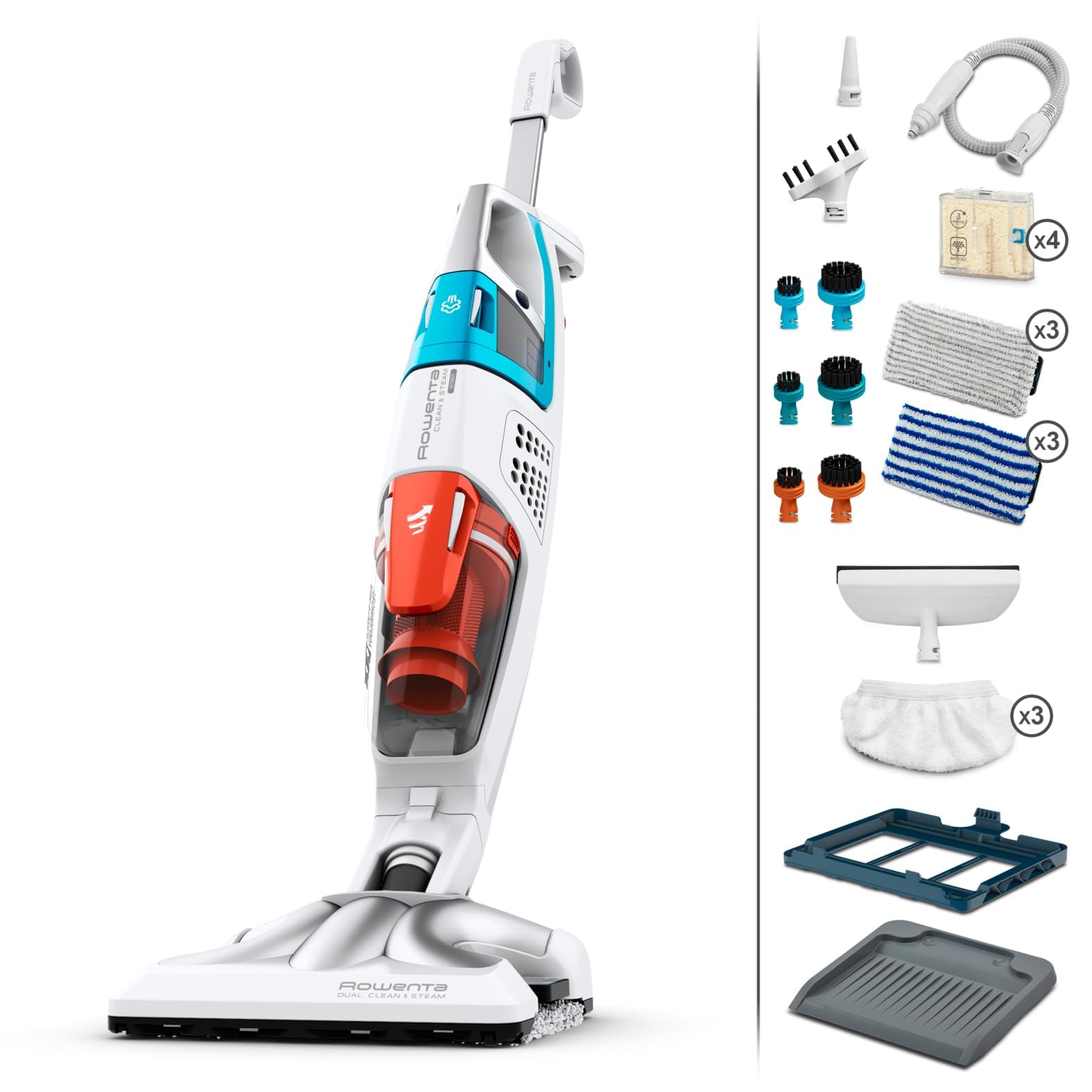 Aspirator Rowenta Clean & Steam Multi Steam, Aspira Si Sterge Simultan, Unitate Detasabila Portabila Cu Multe Accesorii, 1700 Wati, Se Incalzeste In Doar 30 De Secunde, Alb