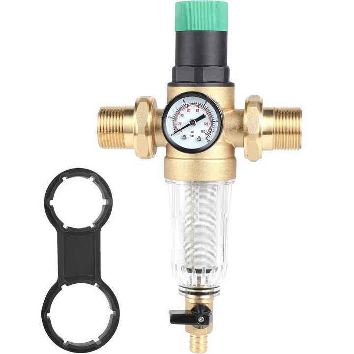 Víznyomáscsökkentő, cinkmentes sárgaréz, DN25, mikronos szűrés, állítható nyomás