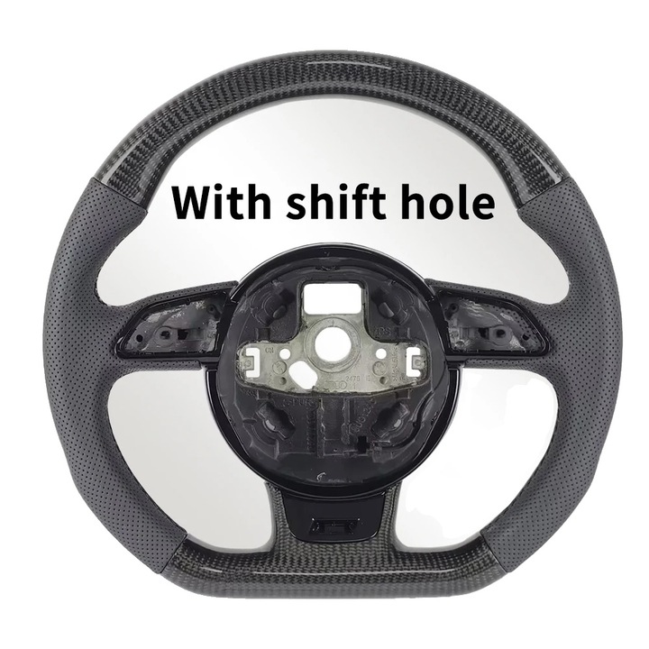 Husa volan, carbon, material din piele durabil, design personalizat pentru modele Audi