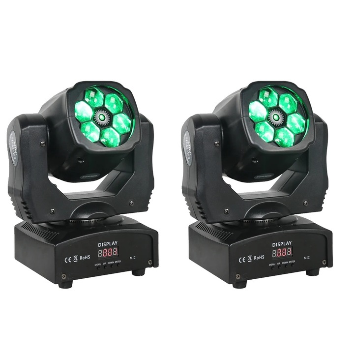 Lumina mobila, efect de spalare RGBW, control DMX, set 2 buc, 30x25.5x20cm