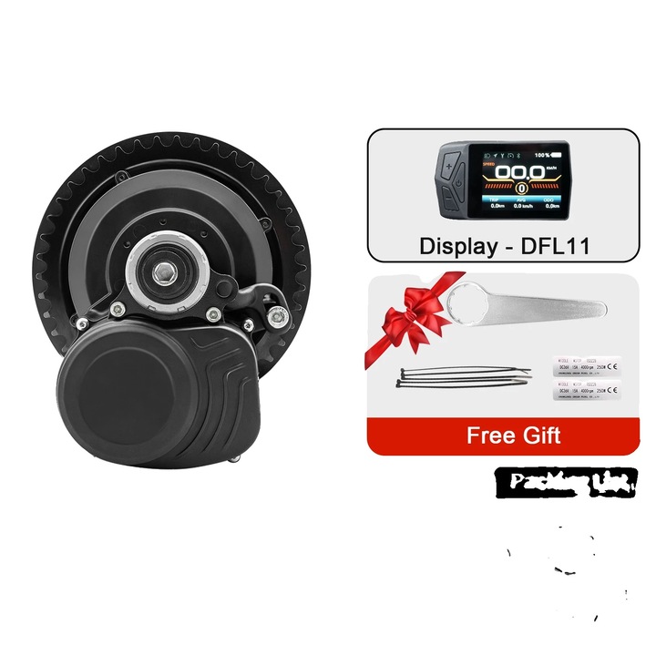 Kit conversie Ebike, motor cu actionare medie, 36V 250W, fara baterie, dimensiuni 68x73mm, greutate 3.6kg