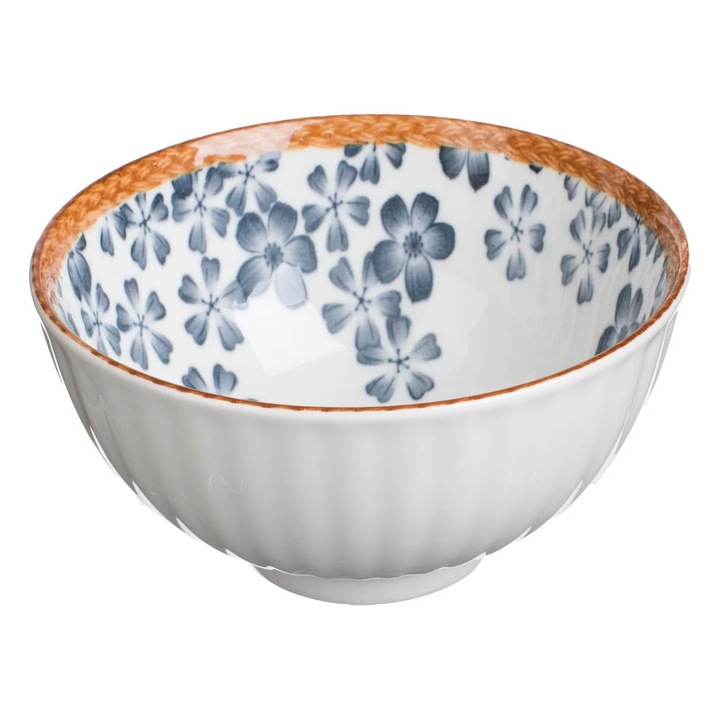 Fehér porcelán tálka virágmintával földimogyoróhoz - Szósz 250ml