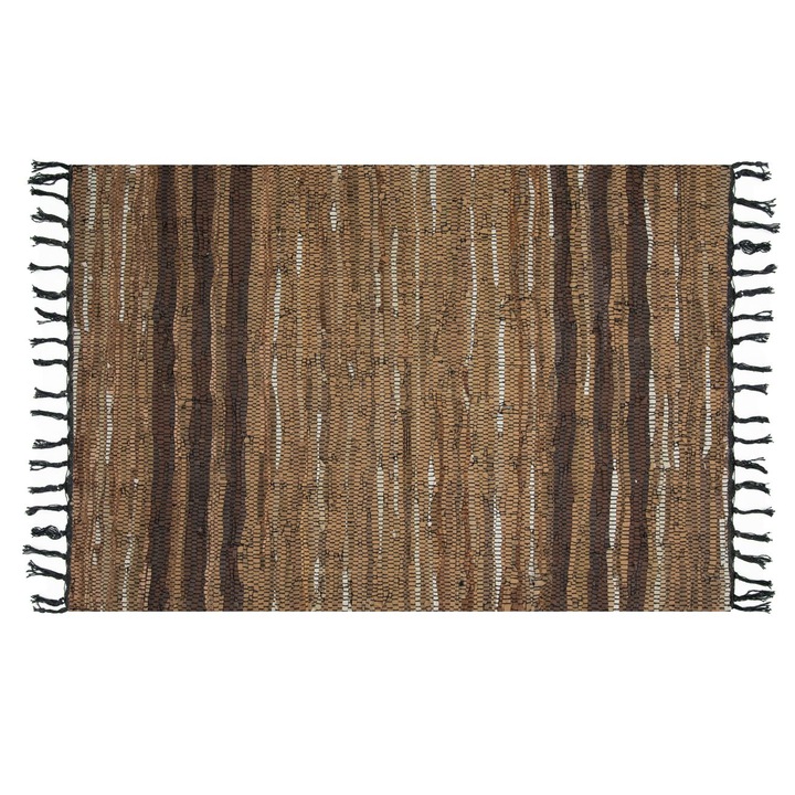 Килим от изкуствена кожа Бежово-кафяв 130x90см