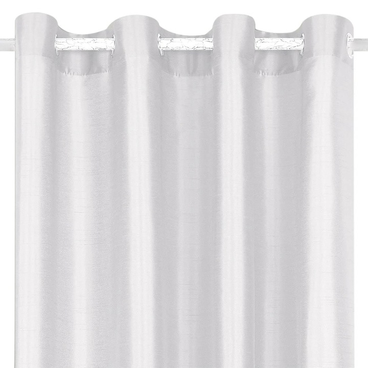 Перде, Полиестер, С халки, 140x260, Бял