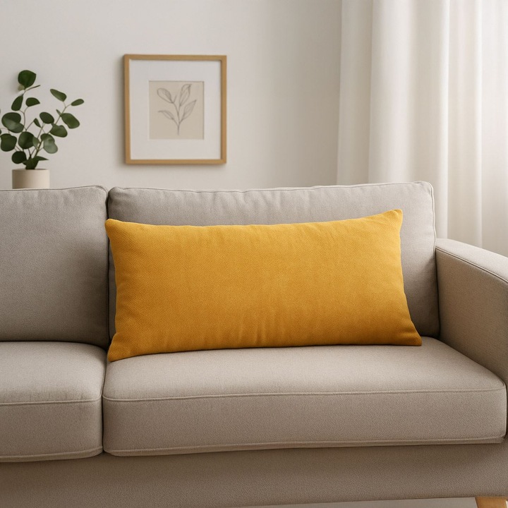 Perna Decorativa din Chenille, Forma Dreptunghiulara, 70x30 cm