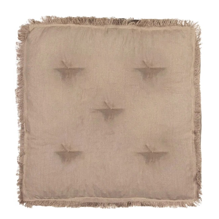 Perna pentru Podea din Bumbac Maro cu Franjuri 60x60cm