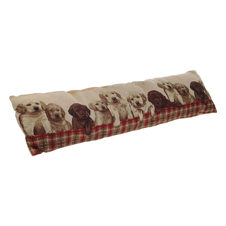 Protectie Curent Perna Usa Bej Carouri cu Model Catelusi 90x20cm