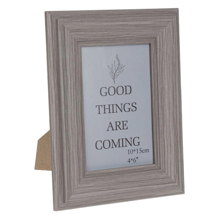 Rama Foto din Lemn Gri 10x15cm