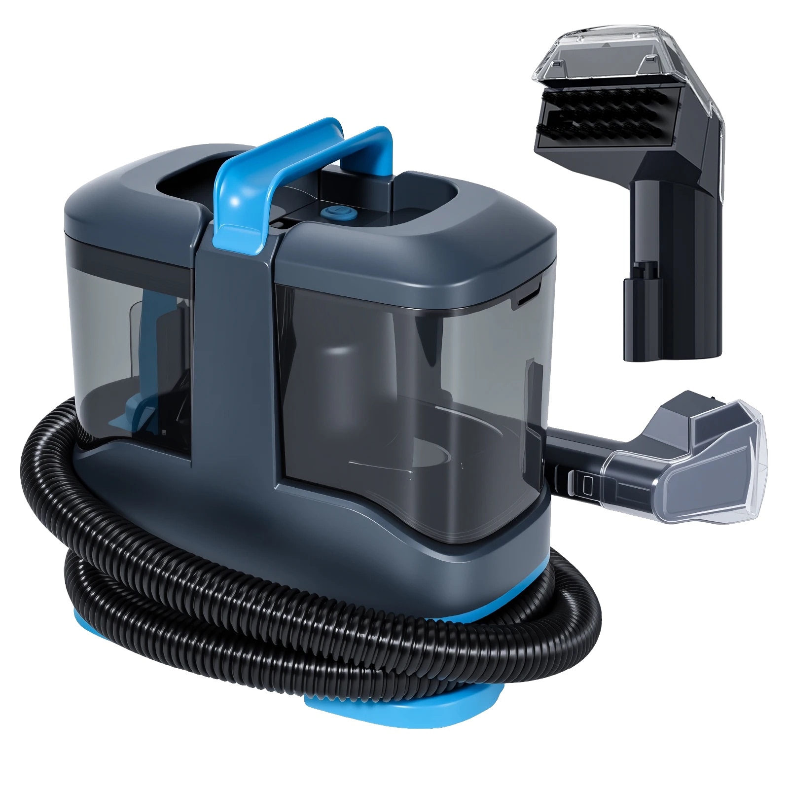 Aspirator portabil pentru covoare, functie umeda si uscata, putere de aspiratie mare, albastru/negru