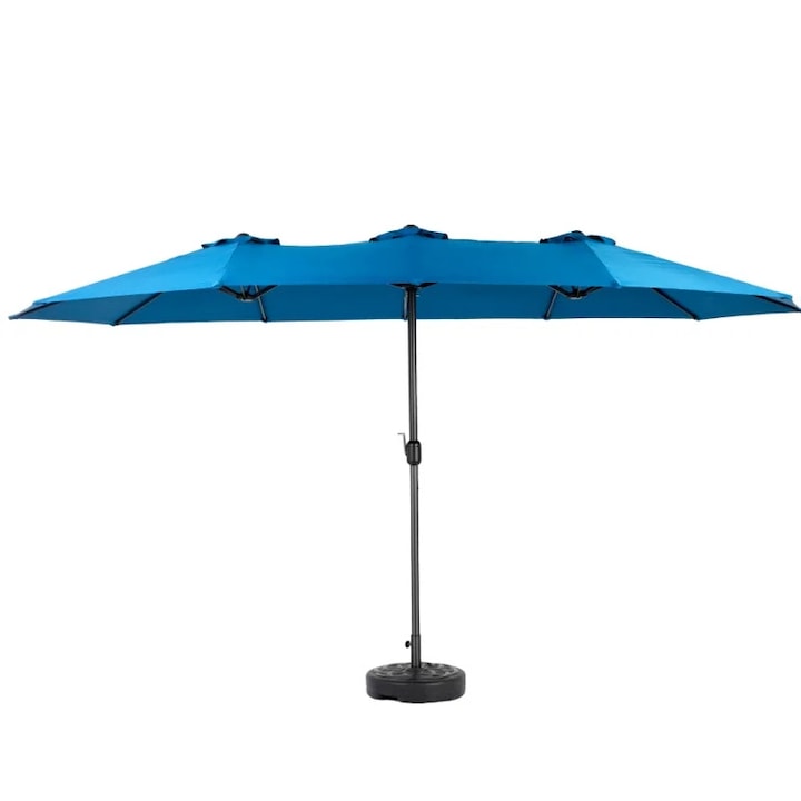 Синя градинска шатра, издръжлива конструкция, 14.8 фута, 12 стоманени арки