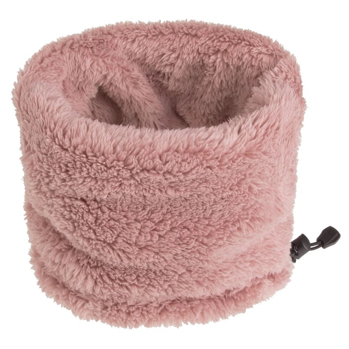 Fular Circular Fleece Pink Dark Nude cu Siret pentru Femei