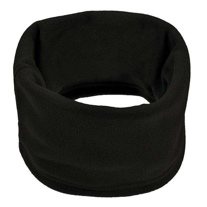 Fular circular fleece negru pentru bărbați, 29cm