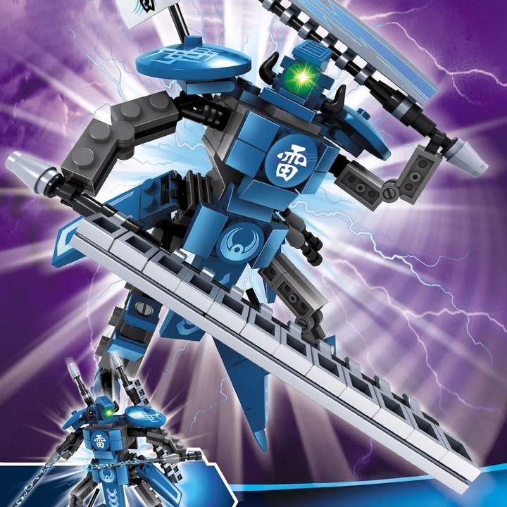 Caramizi de Constructie Robot Warrior Albastru (177 piese)