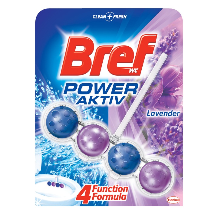 Ароматизатор за тоалетна Bref Power Aktiv Лавандула, 50 гр
