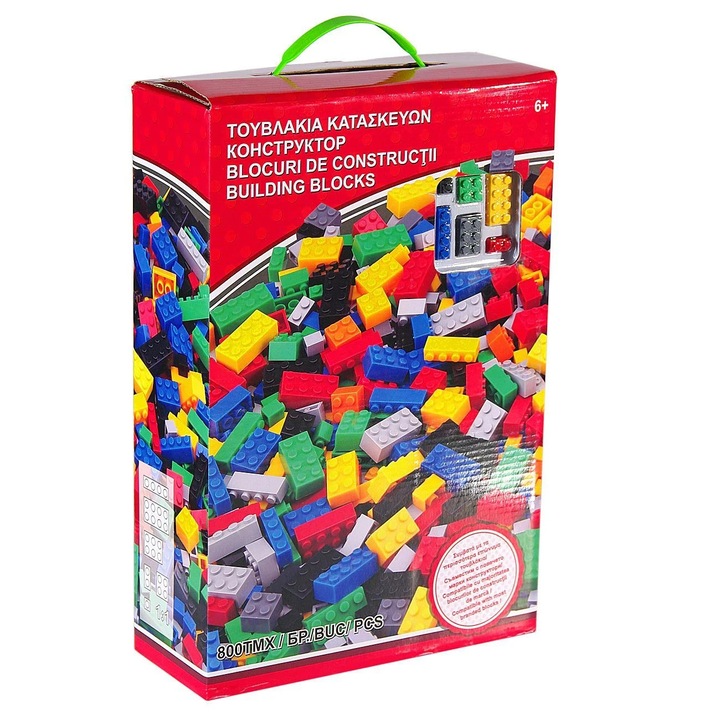 Конструктор Basic, 800 части, Пластмаса, Многоцветен