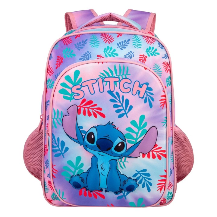 Ghiozdan Roz Ciel cu Model Stitch