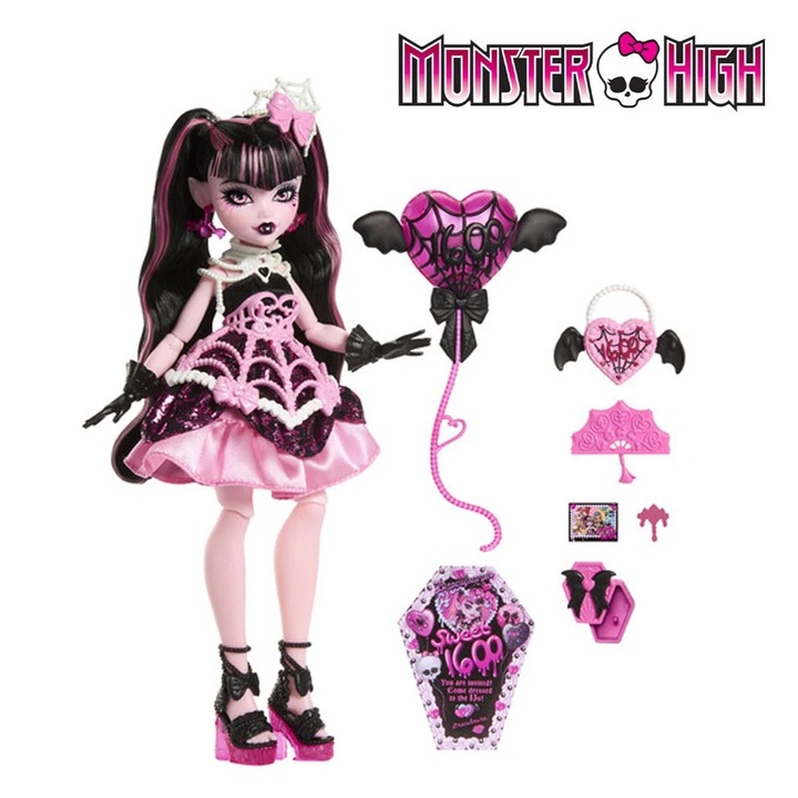 Papusa Monster High Themed Scary Sweet Birthday Draculaura - Mattel