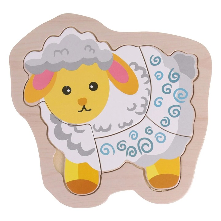 Fajáték puzzle Bárányka (4 darab) 14x14cm