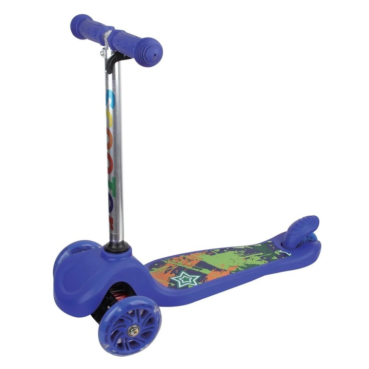 Trotineta Bleu cu Roti cu LED
