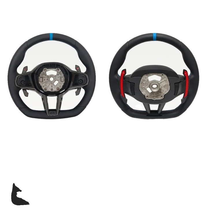 Volan, Negru/Albastru, Compatibil cu modele Lux