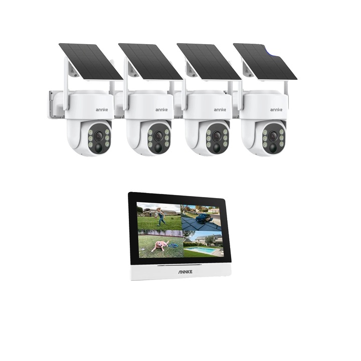 Megfigyelő kamerák, 4MP, 4 kamerás szett, IP65, 7 hüvelykes monitor