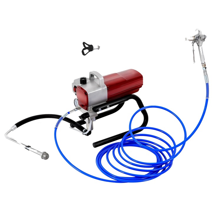 Pistol de vopsit Airless, 1800W, furtun 29.5ft, rosu