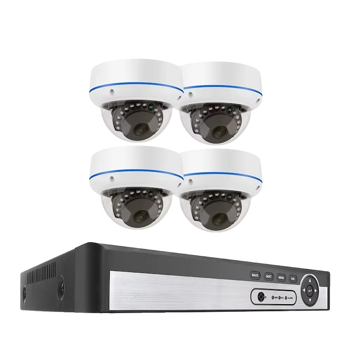 Kit Supraveghere, Techage, 8MP, 4 Camere, 8CH NVR, Nocturna, 4T