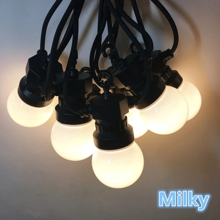 Ghirlanda decorativa cu LED, 36m, 50 becuri, alb cald, rezistenta la apa