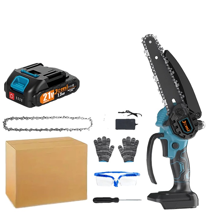 Fierastraie cu lant, 1xBaterie 1xLant, performanta de taiere puternica, caracteristici de siguranta, design prietenos utilizatorului