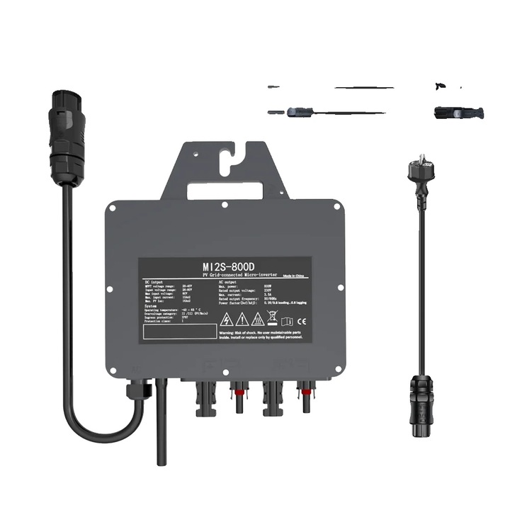 Inverter micro, 800W, 230V, DC 26-60V, eficienta ridicata, control inteligent